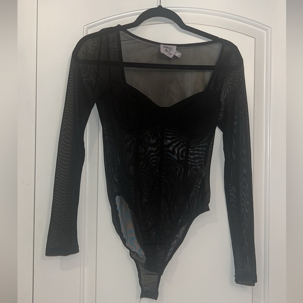 Black Mesh Bodysuit